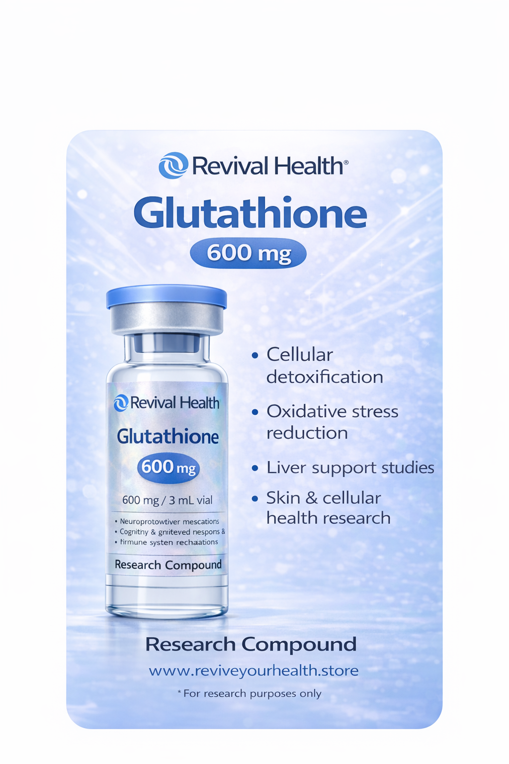 Glutathione 600mg (RUO) — Research-Grade Peptide | COA Verified