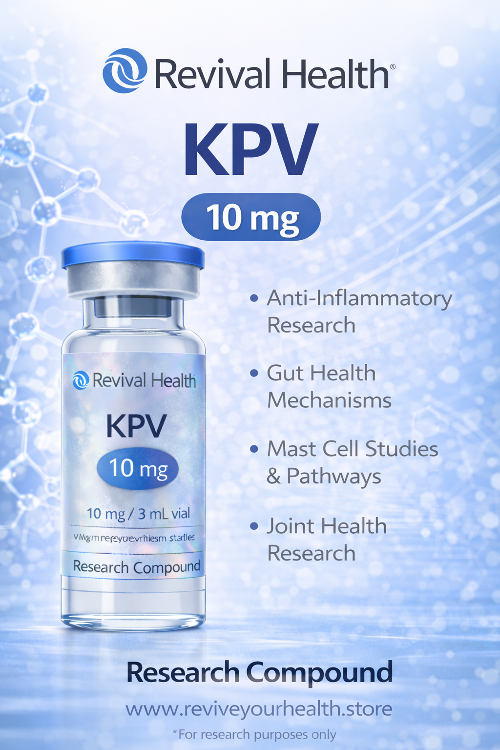 KPV 10mg (RUO) — Research-Grade Peptide | COA Verified
