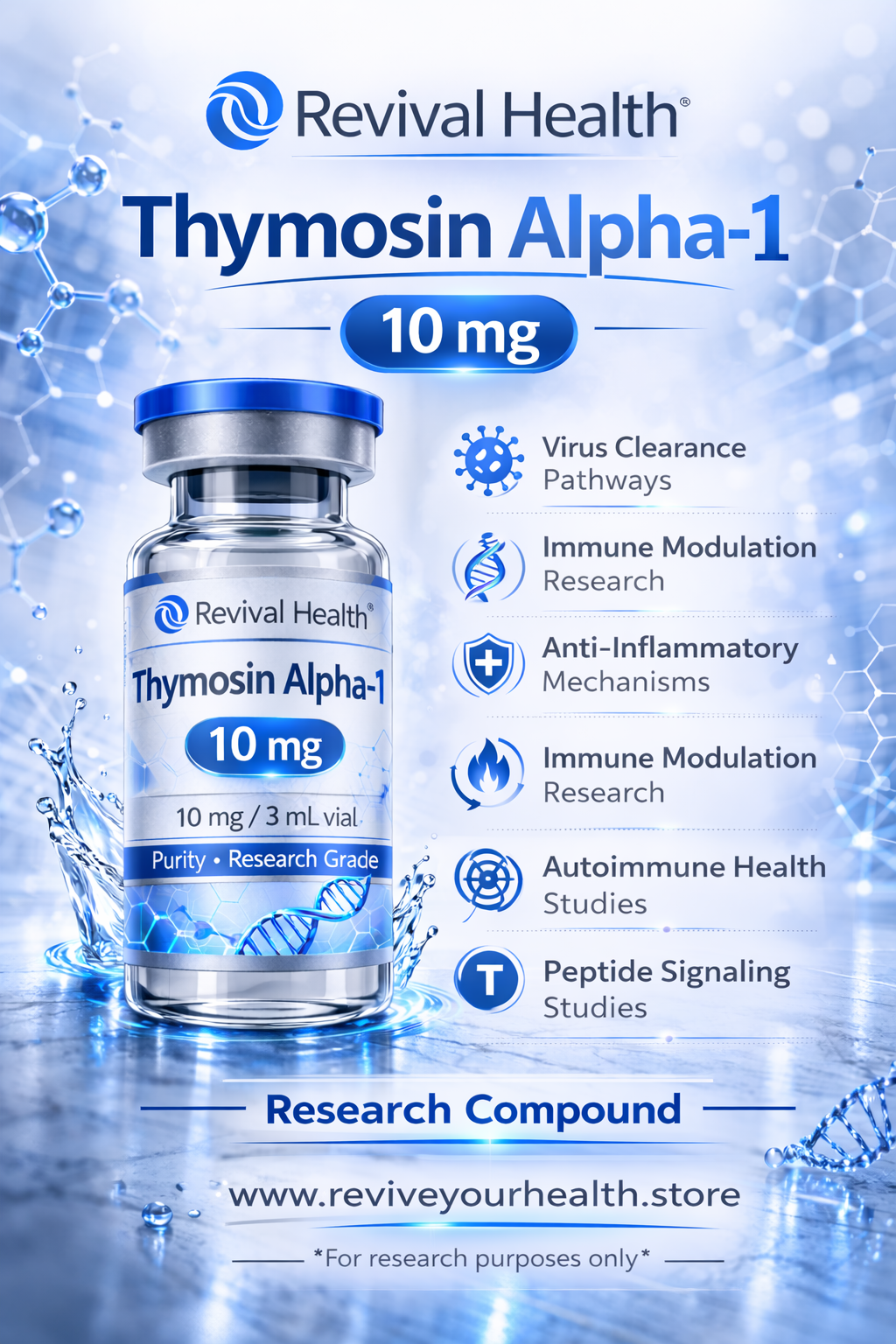 Thymosin Alpha-1 10mg (RUO) — Research-Grade Peptide | COA Verified